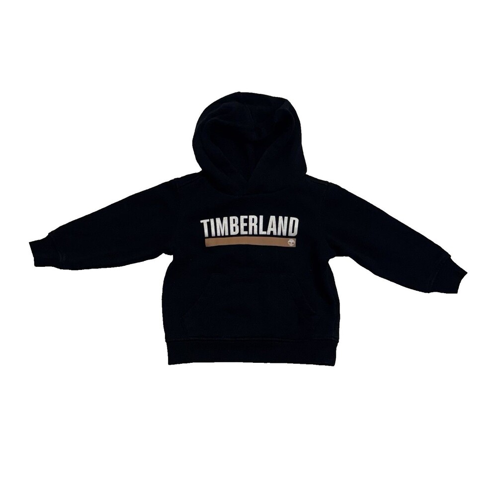 Timberland Boys 2T Toddler Hoodie Logo Sweatshirt Black